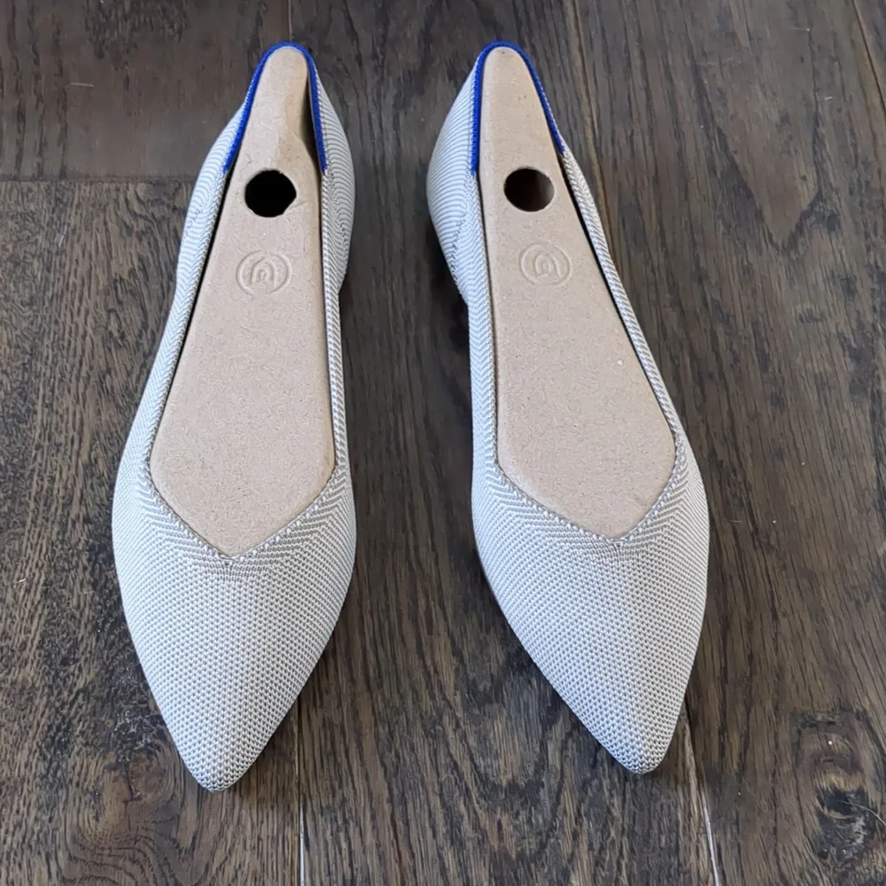 Rothy’s NWT Pointed Flats, Gray, Size 8 - Picture 1 of 4